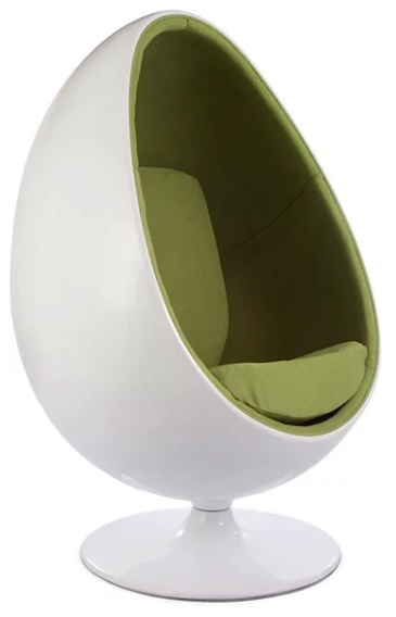 Fauteuil Egg ovale vert