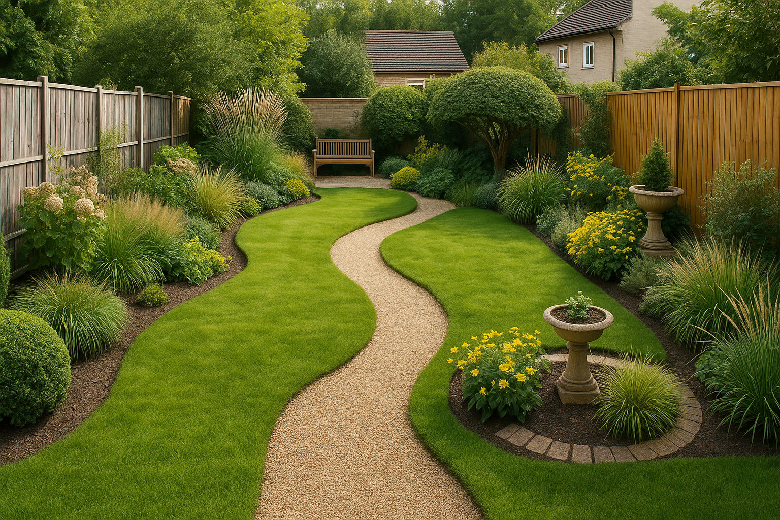 Aménager un jardin rectangulaire : casser l’effet couloir