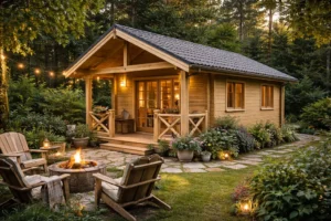 Chalet en bois 100 mètres carrés Installé et Monté